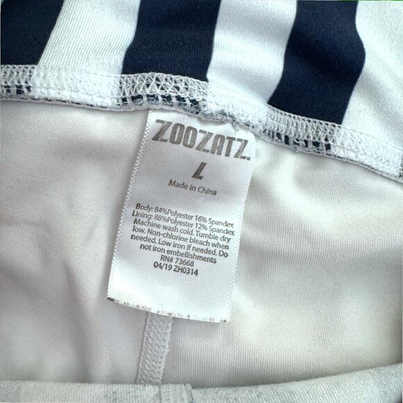 ZOOZATZ Penn State Blue White Vertical Stretch Leggings Pants Football Tailgate - Picture 3 of 4